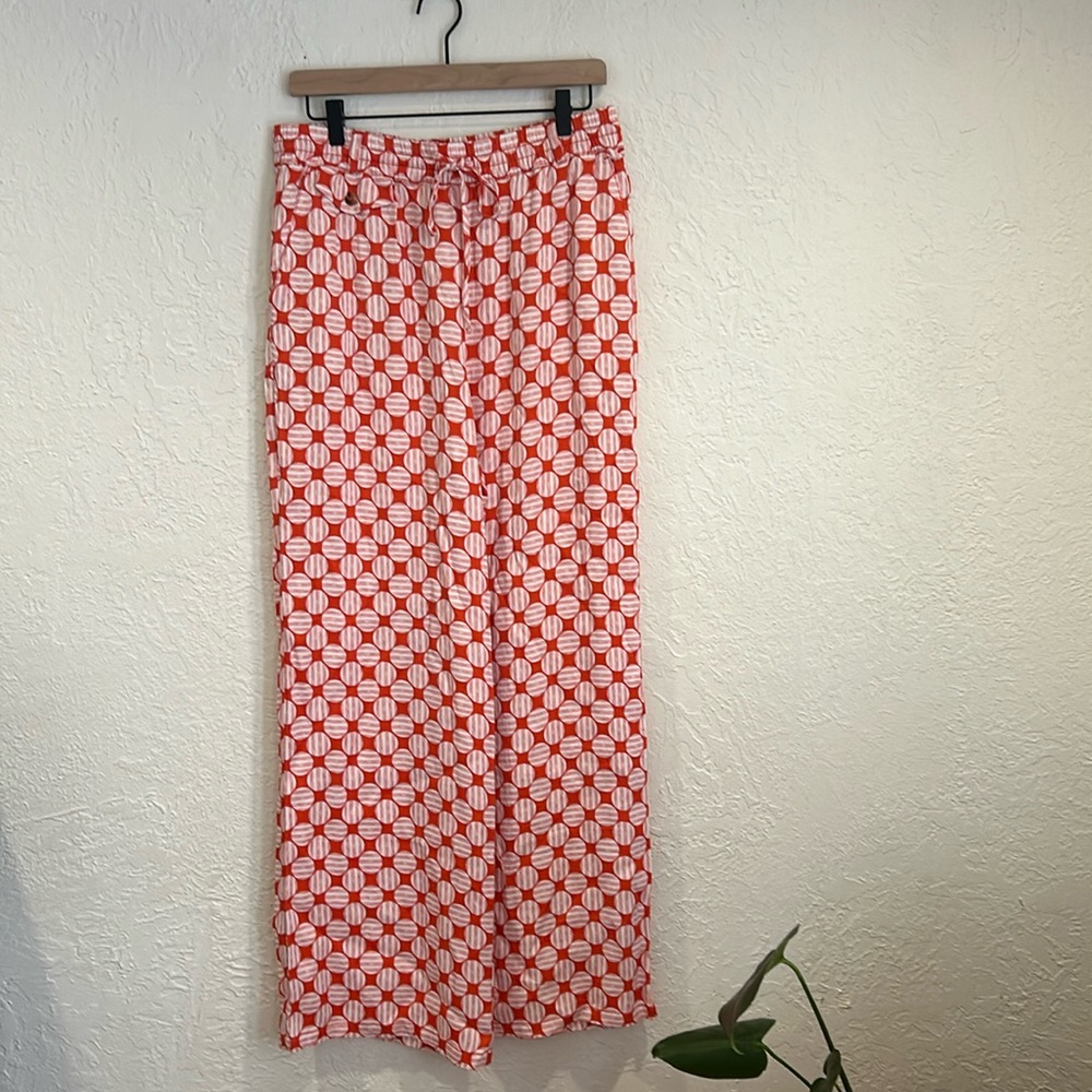 Maeve Printed Straight-Leg Drawstring Pants